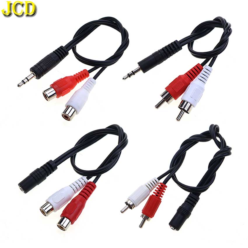 Cable Extension 3.5 - JCD 3.5mmジャック オス-メス 2RCAステレオオーディオケーブル変換アダプターコード 電話 コンピューター