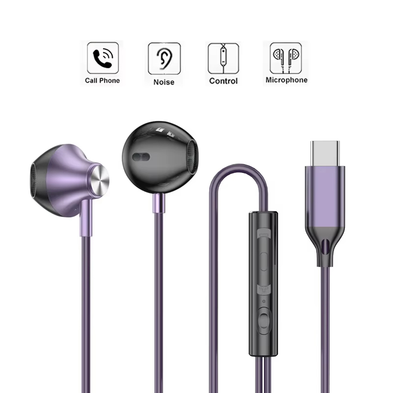 Wired Earphone Mic - インイヤー有線ヘッドフォン HiFi 音楽イヤホン ハンズフリーイヤホン Type-C 3.5mm