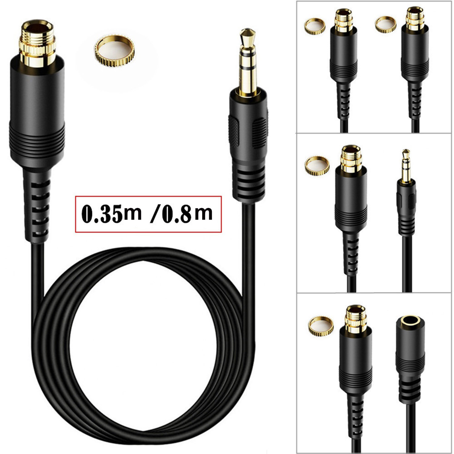 Cable Extension 3.5 - 3.5mm AUX 補助カーステレオオーディオ オス/メス - メス