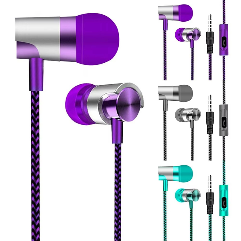 Wired Earphone Mic - 9D ステレオ有線ヘッドフォン低音マイク付きイヤホンインイヤーヘッドフォン 3.5 ミリメートル有線イヤホンイヤフォン電話ヘッドセット Xiaomi Realme