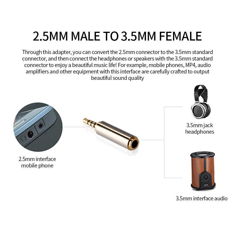 ジャック 3.5 mm から 2.5 mm オーディオアダプ - Cable Extension 3.5 のレビューと価格