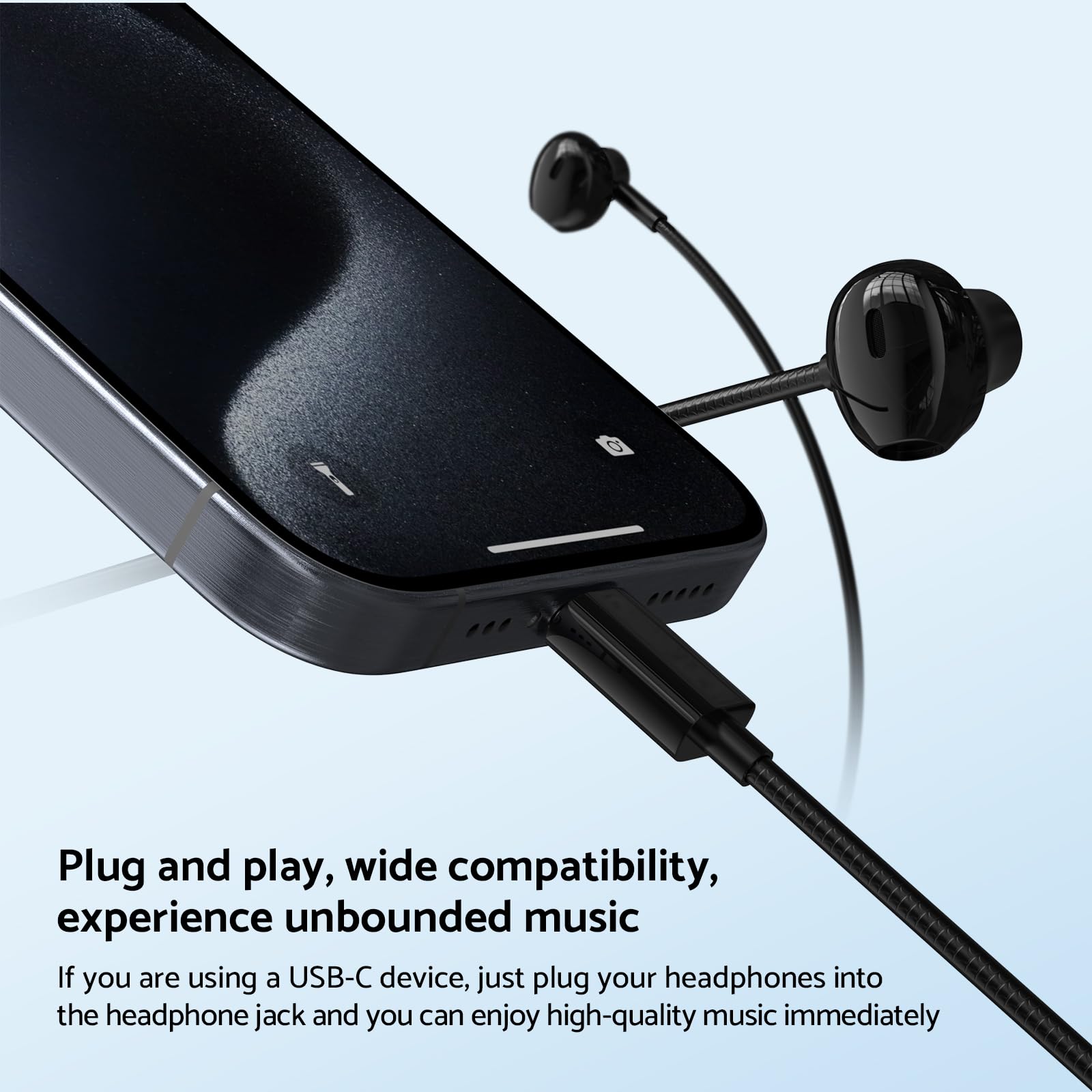 Type-C 3.5mm HIFIステレオ有線イヤホン 重低 - Wired Earphone Mic のレビューと価格