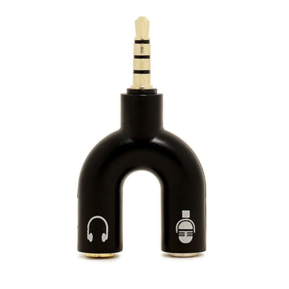 1PC デュアル 3.5 ミリメートル U タイプアダプタヘ - Wired Earphone Mic のレビューと価格
