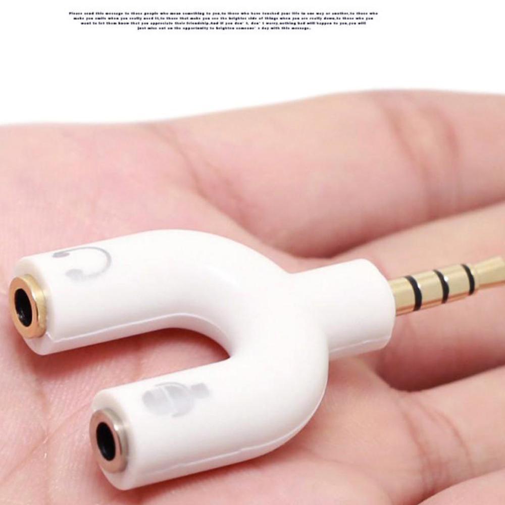 1PC デュアル 3.5 ミリメートル U タイプアダプタヘ - Wired Earphone Mic のレビューと価格