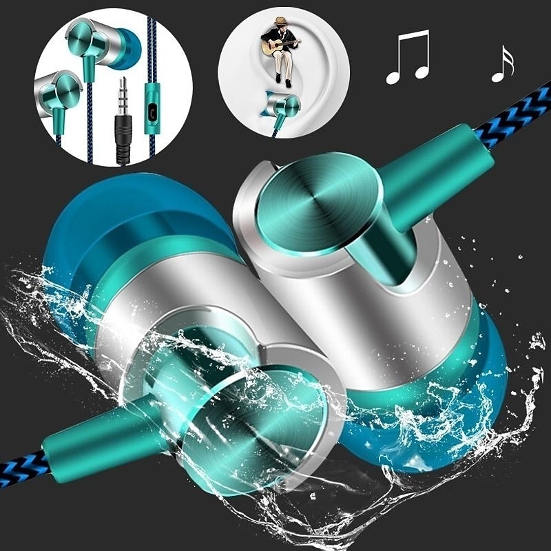 9D ステレオ有線ヘッドフォン低音マイク付きイヤホンインイヤ - Wired Earphone Mic のレビューと価格